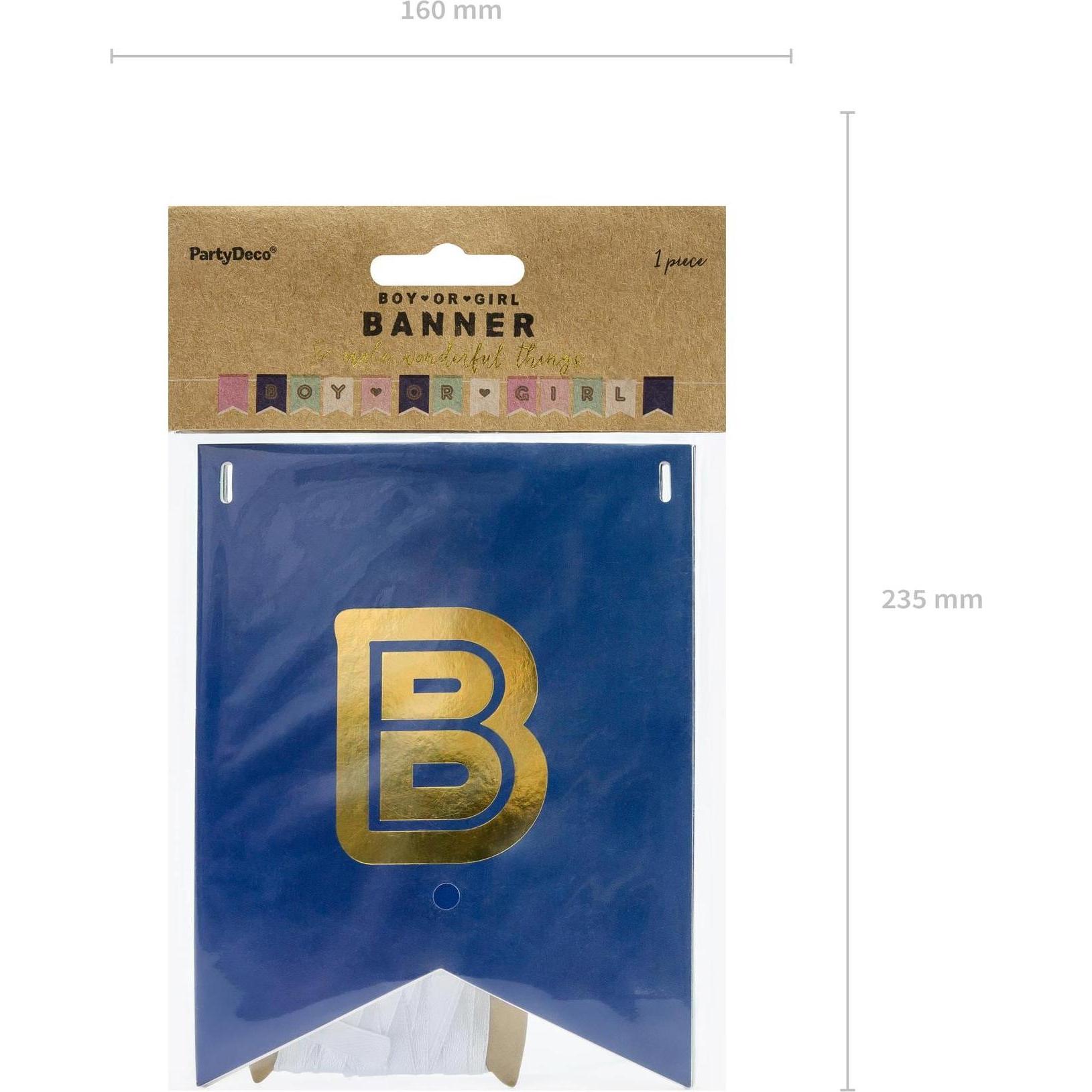 Thumbnail - Partydeco Girlande Boy or Girl 1.75 m, in Blau/Gold/Rosa