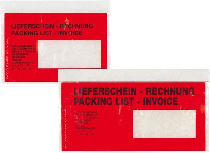 Produktbild Elco Quick Vitro Dokumententaschen Lieferschein/Rechnung (C5, 250 Stück)