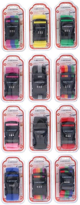 Image du produit Dunlop Ceinture à bagages avec serrure à combinaison (Cadenas + étiquette pour bagage)