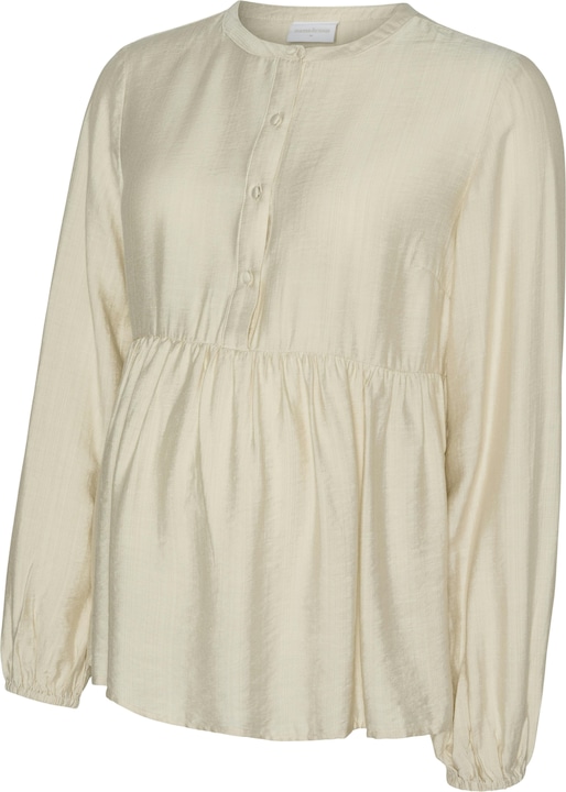 Mamalicious Normal geschnitten Mandarin Kragen Elastische Bündchen Ballonärmel Top Bluse (XS)