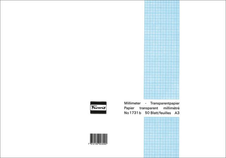 Produktbild Favorit Millimeterpapier Block transparent (65 g/m², A3)
