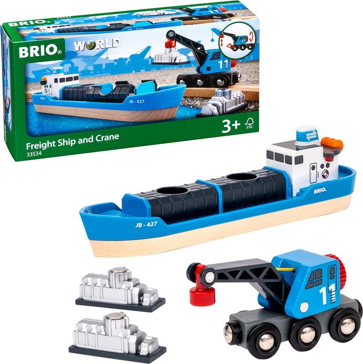 Productafbeelding Brio Containerschip met kraanwagen
