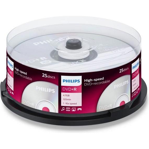 Thumbnail - Philips 1x25 DVD+R 4,7GB 16x SP (25 x), Optischer Datenträger