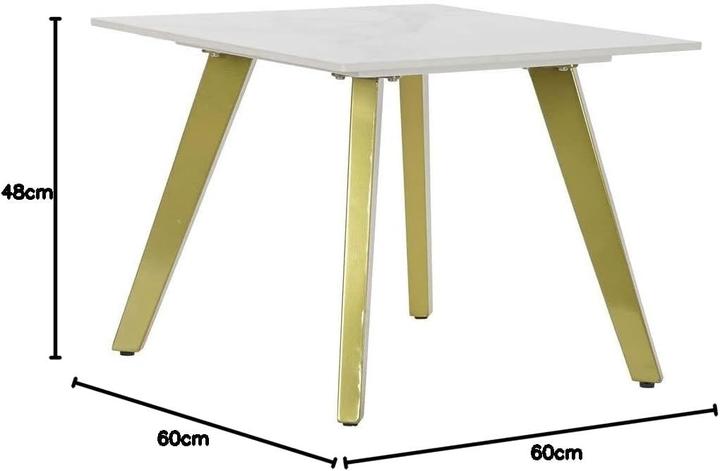 Actual product image DKD Home Decor Console White Golden Metal Ceramic 60 x 60 x 48 cm (60 x 60 x 48 cm)
