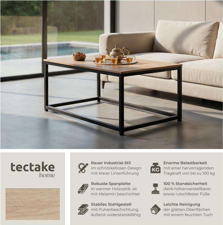 Image du produit tectake Table d’appoint Lynch 100x55x45,5cm