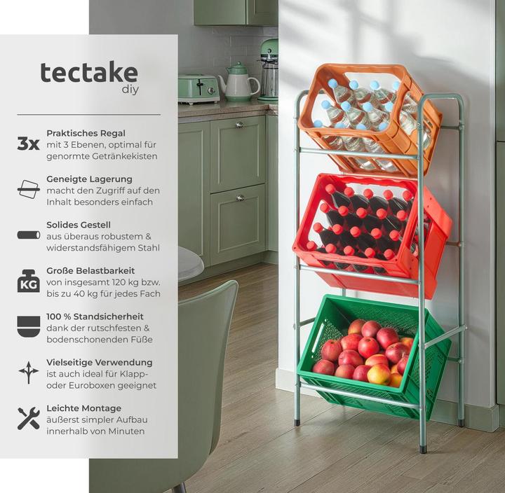 Immagine prodotto tectake Portabibite a cassetta (50 x 33 x 116 cm)