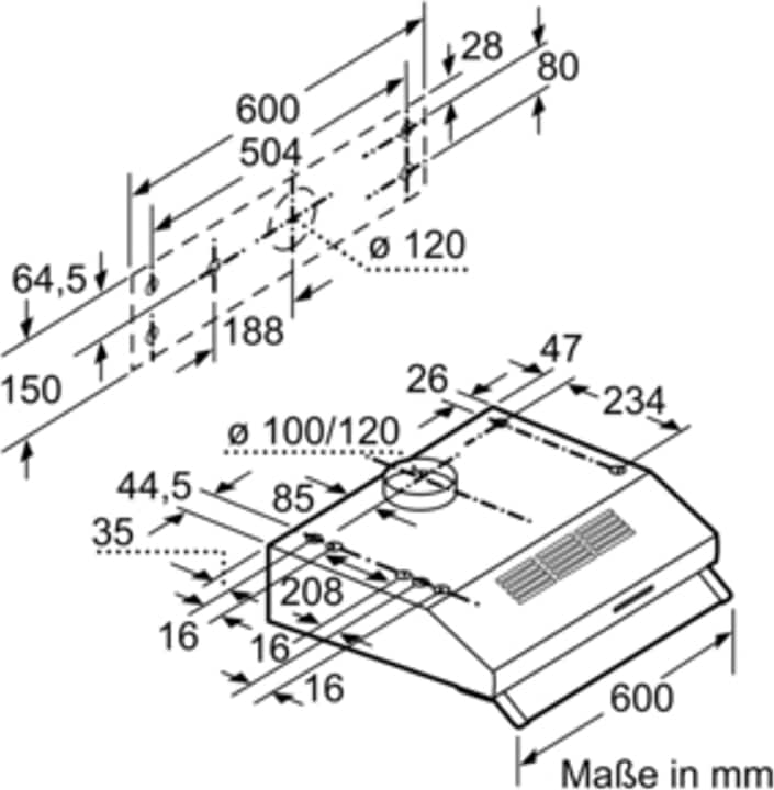 Actual product image Bosch Hausgeräte DUL63CC50 (Substructure hood)