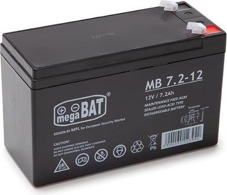 Image du produit MPL megaBAT MB 7.2-12 Batterie UPS plomb-acide VRLA AGM Sans entretien 12 V 7 2 Ah Noir