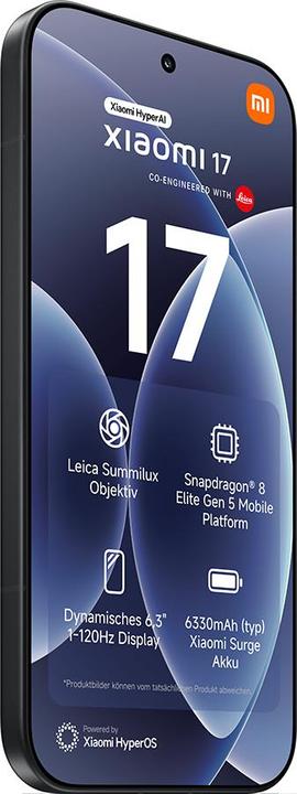 Produktbild Xiaomi 17 (512 GB, Black, 6.30", Dual SIM, 5G)