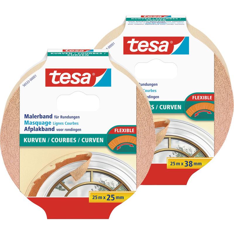 Thumbnail - tesa, Klebeband, Malerband für Kurven, Kurvenband (38 mm)