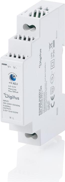 Digitus 5V / 2.4A / 12W Step-Shape DIN-Rail Netzteil (Ultra-Slim, Class II)