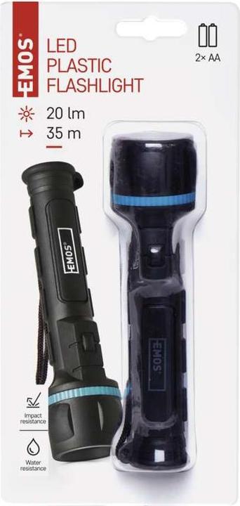 Produktbild Emos LED Gummi-Taschenlampe P3861, 20 lm, 2x AA (16.20 cm, 20 lm)