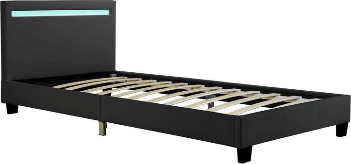 Actual product image Juskys LED upholstered bed Verona with slatted frame (90 x 200 cm)