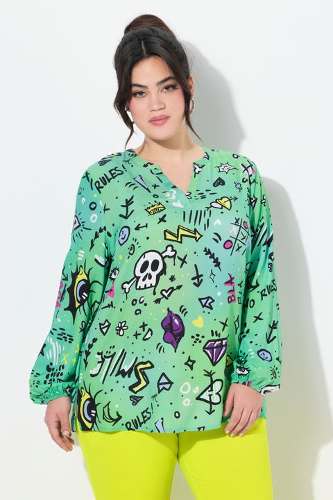Produktbild Angel of Style Bluse, bequeme Passform, Comicprint. Tunika-Ausschnitt (44)