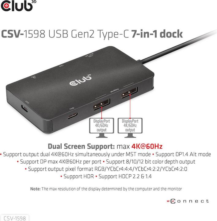 Produktbild Club 3D CSV-1598 (USB-C, 7 Ports)