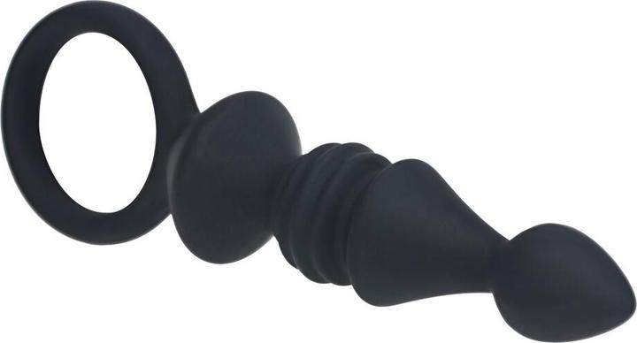 Produktbild Shots Ribbed Silicone Anal Probe with Loop - Black