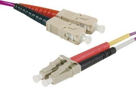Actual product image Exertis Connect Fibre optic patch cable HD, 50/125 µm, OM4 fibre, LC duplex male/male, 50.0 m UPC UPC cut (50 m)