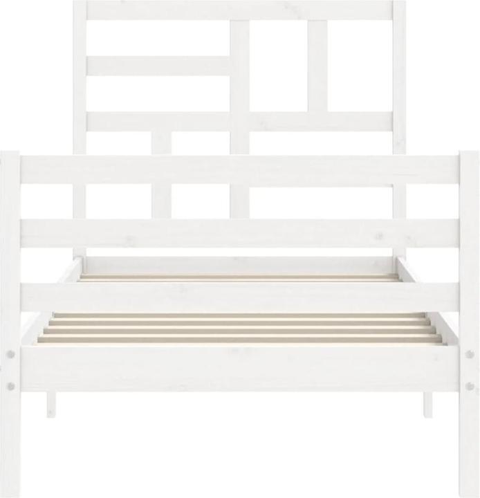 Produktbild vidaXL Massivholzbett mit Kopfteil Weiss 5FT King Size (150 x 200 cm)