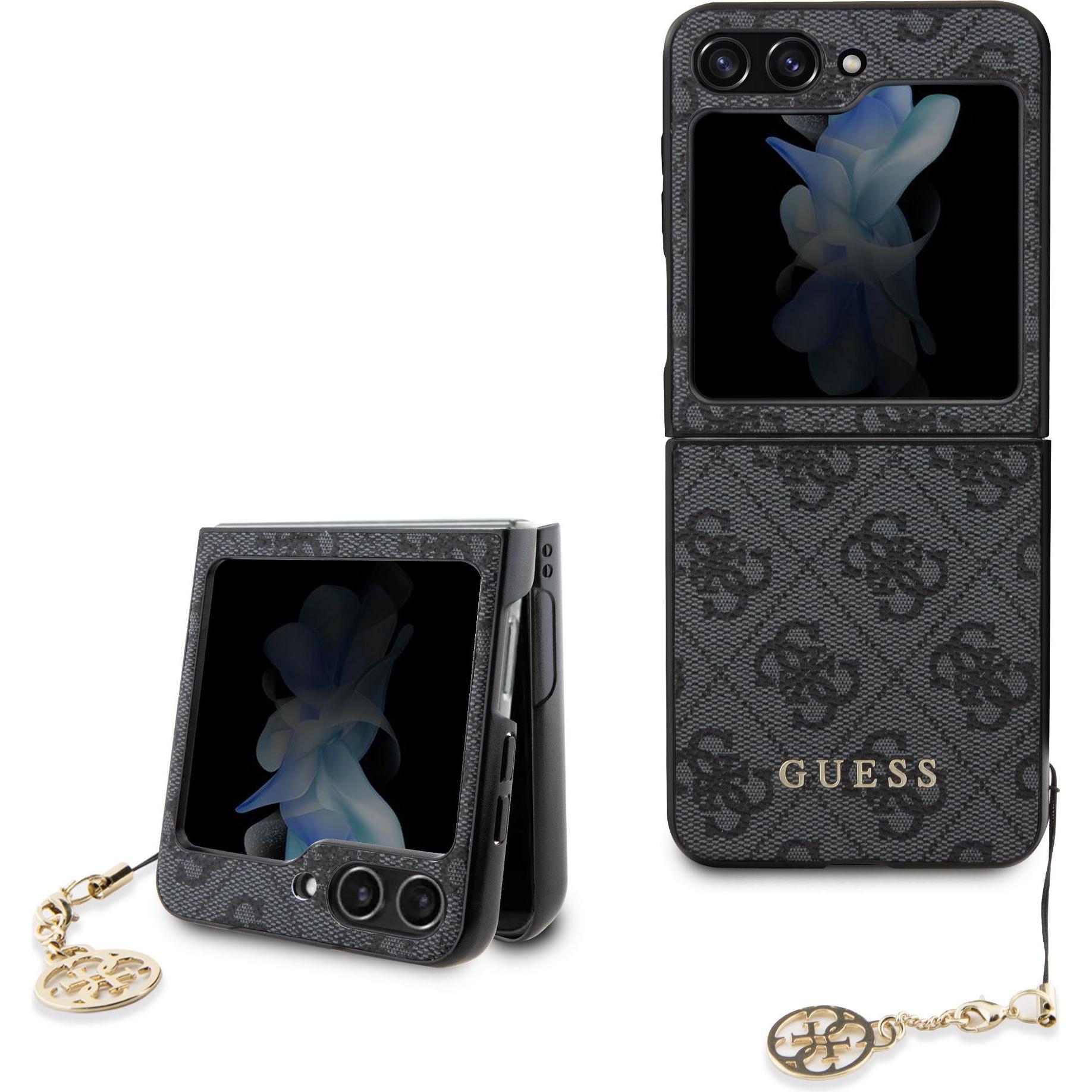 Guess Custodia 4G Charms per F731B Samsung Galaxy Z Flip5 - grigio (Samsung Galaxy Z Flip5), Cover smartphone, Grigio