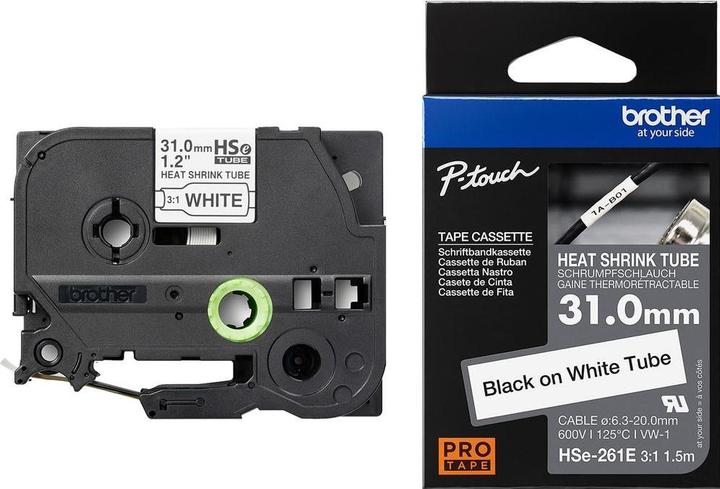 Produktbild Brother Heat-Shrink-Tube schwarz/weiss (3.10 cm, Weiss)