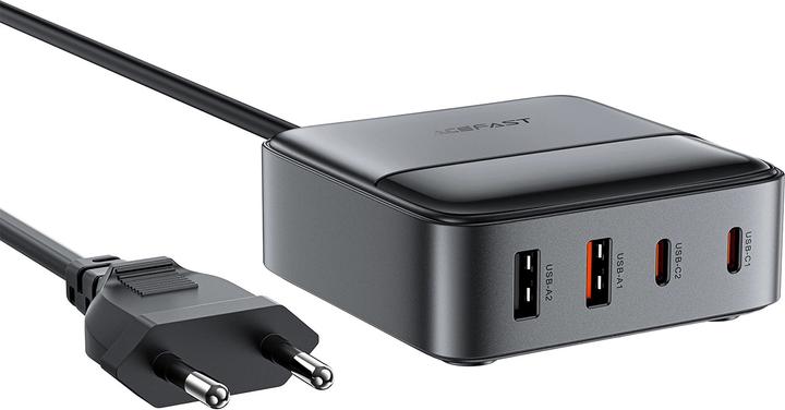 Produktbild Acefast Z6 Charger Network GaN Desktop 2x USB-A / 2x USB-C PD 65W - Black (65 W, 4 Ports)