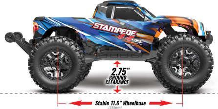 Immagine prodotto Traxxas Stampede 4x4 Vxl HD senza batteria e caricabatterie (RTR pronto all'uso)
