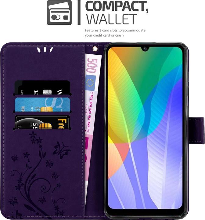 Actual product image Cadorabo Flower Book Cover (Huawei Y6p)