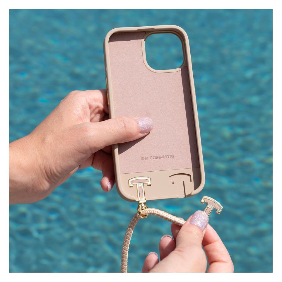 xingting EU Collana Porta Cellulare Compatibile con Custodia per Samsung Galaxy S8 Plus-Custodia da Collo per Smartphone,Cover con Cordoncino da Indossare-Rosa Oro