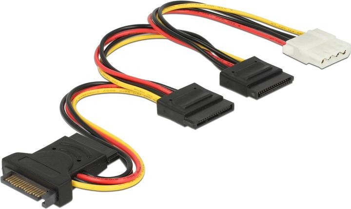 Produktbild Delock SATA zu 3xSATA & 1xMolex Stromadapter (20 cm, 15 pin S-ATA)