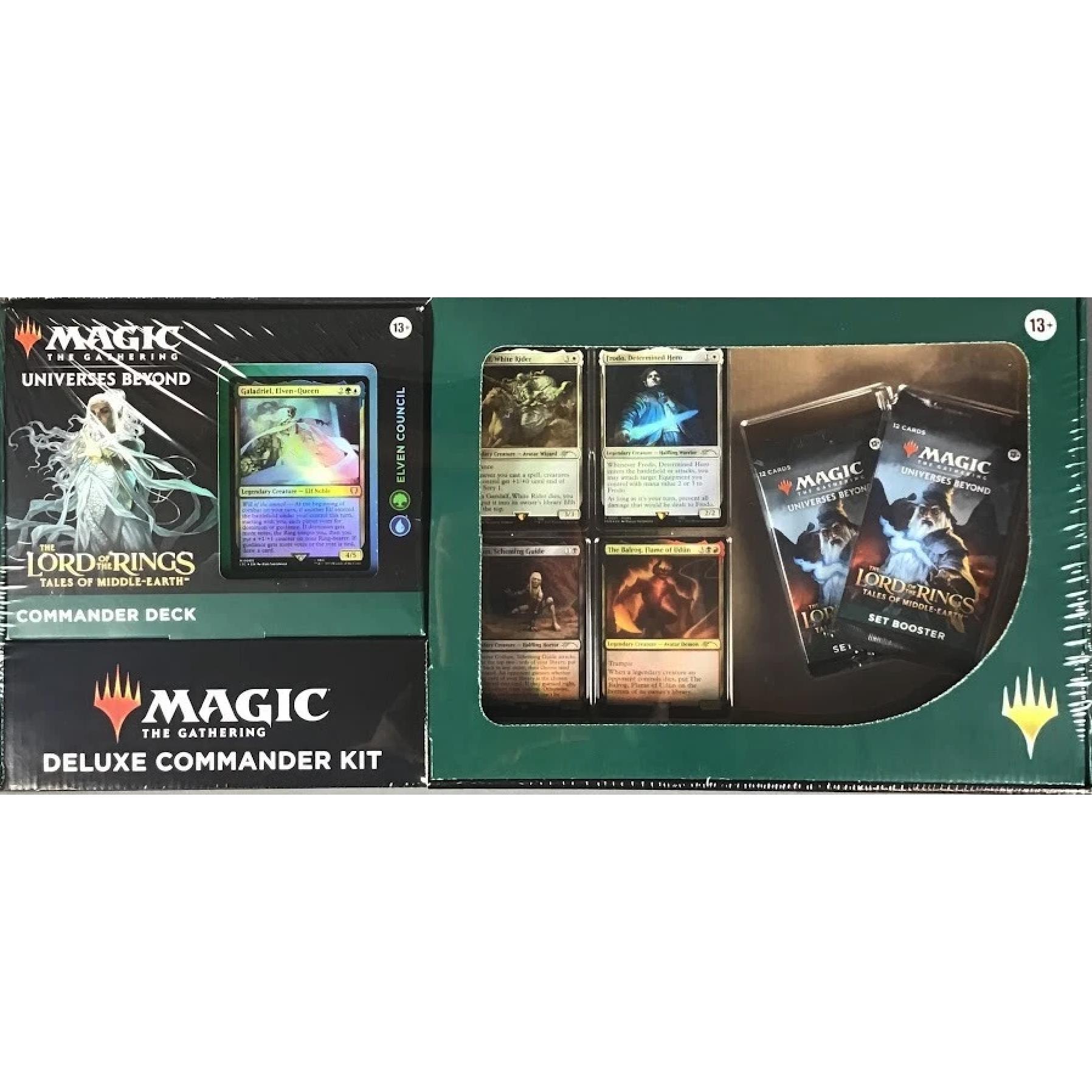 Wizards of the Coast The Lord of the Rings: Tales of Middle-earth Deluxe Commander Kit - Elven Council - MTG - EN (Inglese, Pacchetto)