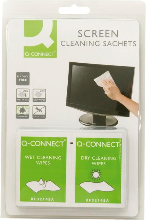 Image du produit Q-Connect Lingettes de nettoyage pour écran (40 x)