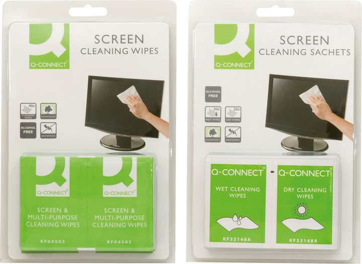 Produktbild Q-Connect Bildschirm Reinigungstücher (40 x)
