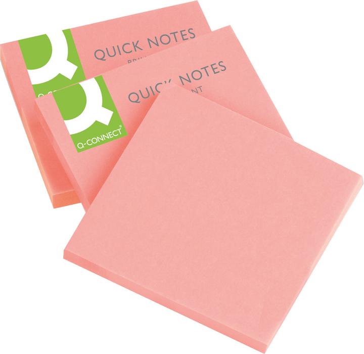 Produktbild Q-Connect Haftnotizen Quick Notes neon (76 x 76 mm)