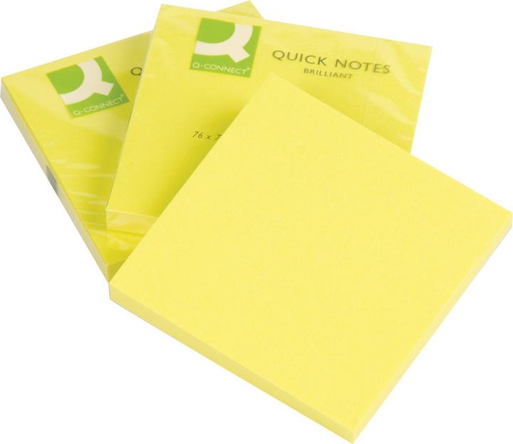 Produktbild Q-Connect Haftnotizen Quick Notes neon (76 x 76 mm)