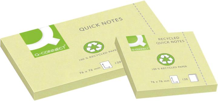 Produktbild Q-Connect Haftnotizen Quick Notes Recycling gelb (51 x 38 mm)