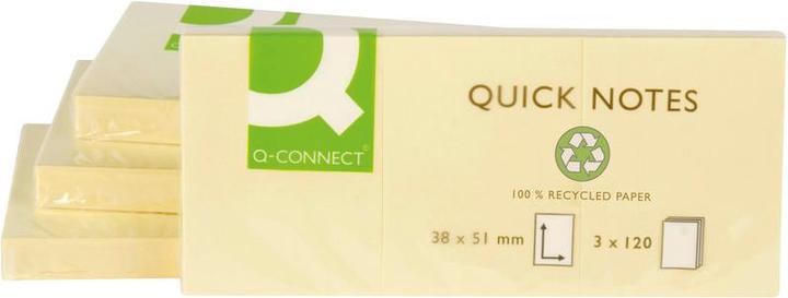Produktbild Q-Connect Haftnotizen Quick Notes Recycling gelb (51 x 38 mm)