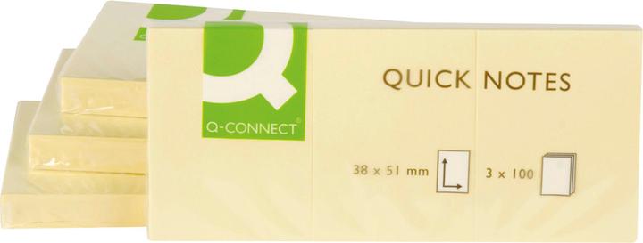 Produktbild Q-Connect Haftnotizen Quick Notes gelb (51 x 38 mm)