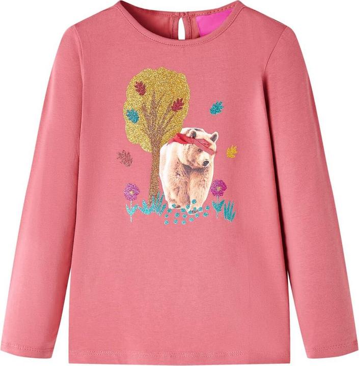 Produktbild vidaXL Kinder-Langarmshirt Altrosa 116,Material: 95 % Baumwolle. 5