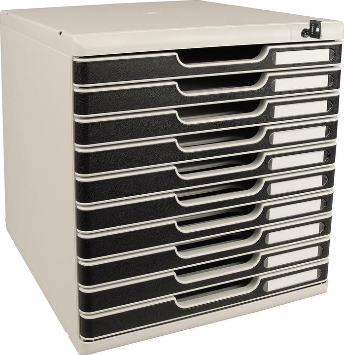 Image du produit Exacompta Boîte à tiroirs MODULO, format A4+, 10 tiroirs verrouillables, fermés, poignée encastrée & (A4+)