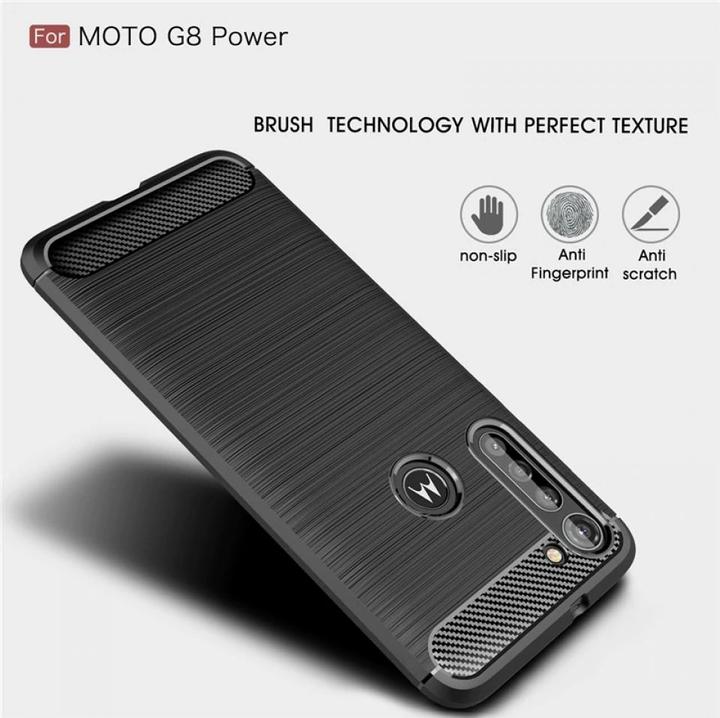 Produktbild Screenguard Motorola Moto G8 Power Hülle Carbon Brushed Soft TPU (Motorola Moto G8 Power)