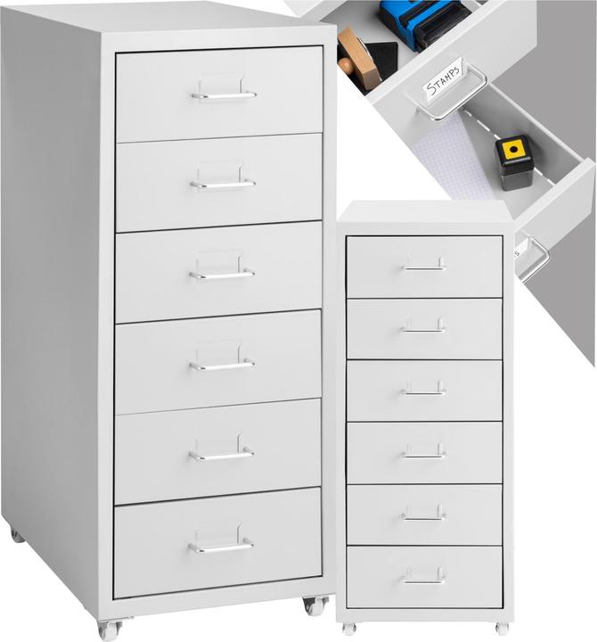 Image du produit tectake Caisson de bureau 6 tiroirs (41 x 28 x 69 cm)