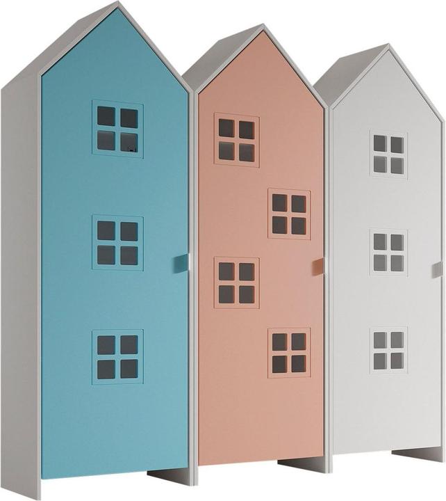 Bianco, Rosa scuro, Turchese