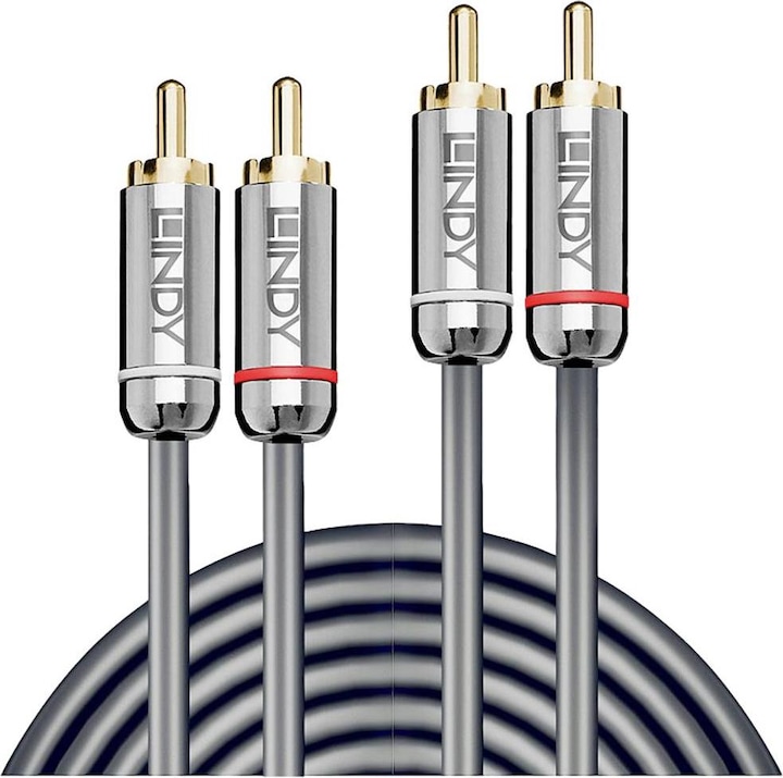 Productafbeelding Lindy Dubbele Phono Audiokabel, Cromo Lijn (1 m, RCA)