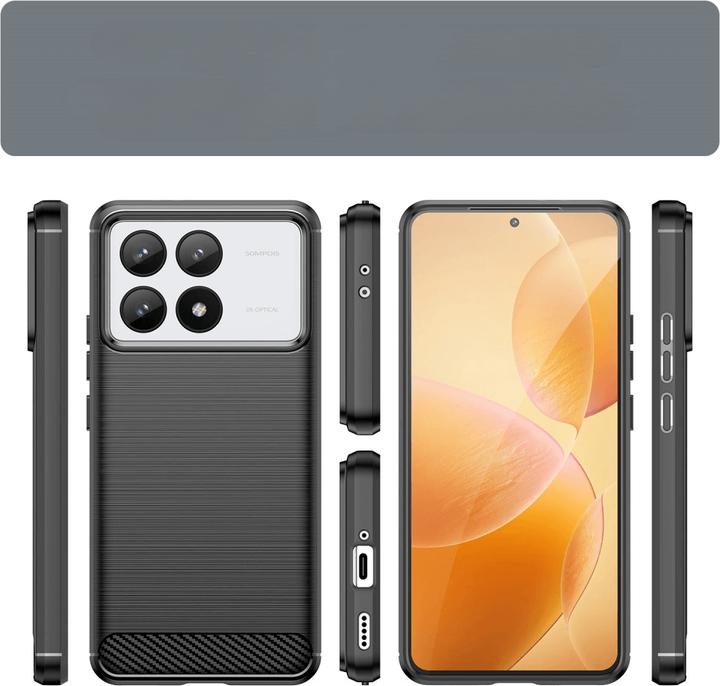 Actual product image Cover-Discount Xiaomi Poco F6 Pro - Metal Carbon Look Cover (Xiaomi Poco F6 Pro)
