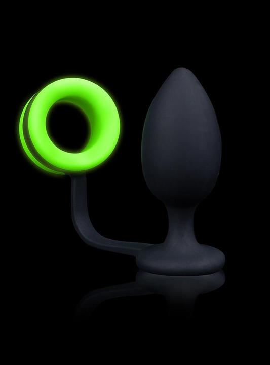 Immagine prodotto Ouch! Butt Plug with Cock Ring - GitD/Black