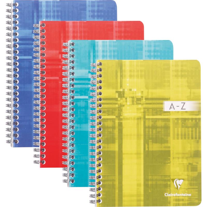 Clairefontaine, Heft + Block, Spiralheft mit Register A -Z (A5, Kariert, Weicher Einband)