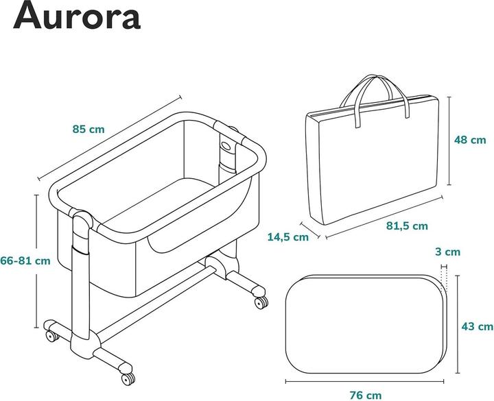 Actual product image Lionelo Aurora 3in1 Co-sleeper (76 x 43 cm)