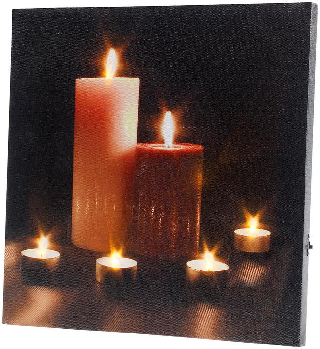 Infactory Peinture sur toile LED avec scintillement romantique des bougies "Modern Times (30 x 30 cm)