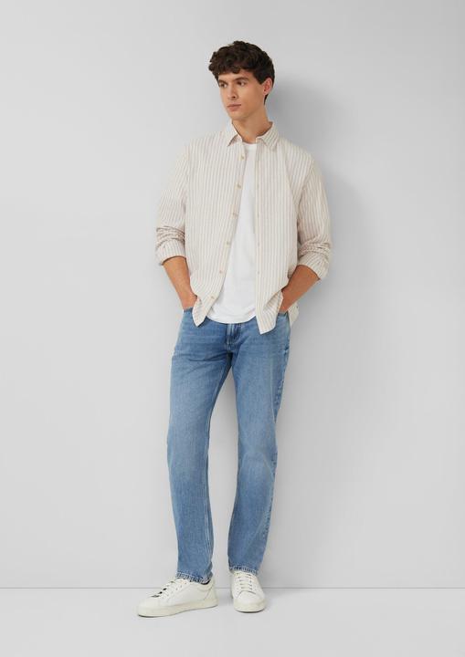 Immagine prodotto s.Oliver Regular Fit: Langarmhemd aus Leinenmix mit Streifen (L)