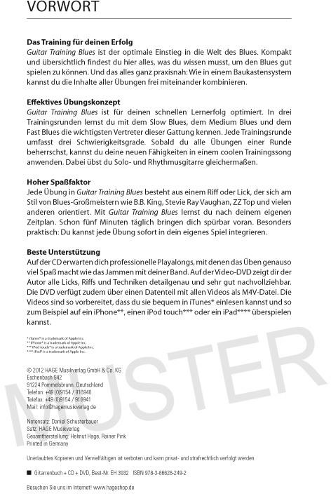 Produktbild Guitar Training Blues + CD + DVD (Deutsch, Daniel Schusterbauer, Helmut Hage, 2012)